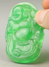 Load image into Gallery viewer, 10% OFF- Certified Natural Jadeite Emerald A*Jade HandCarved Buddha Pendant A1940