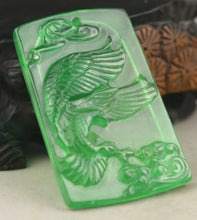 Load image into Gallery viewer, 10% OFF- Certified Natural Jadeite Emerald A*Jade HandCarved Eagle Pendant A1940