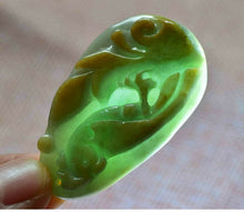Load image into Gallery viewer, 10% OFF- Certified Natural Jadeite Emerald A*Jade HandCarved Green Yellow Red Pendant Porrot Phoenix 英明神武 457
