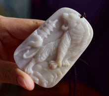 Load image into Gallery viewer, 10% OFF- Certified Natural Jadeite Emerald A*Jade HandCarved Green Yellow Red Pendant Tiger 虎虎生威 5147