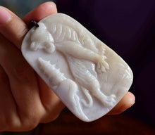Load image into Gallery viewer, 10% OFF- Certified Natural Jadeite Emerald A*Jade HandCarved Green Yellow Red Pendant Tiger 虎虎生威 5147