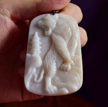 Load image into Gallery viewer, 10% OFF- Certified Natural Jadeite Emerald A*Jade HandCarved Green Yellow Red Pendant Tiger 虎虎生威 5147