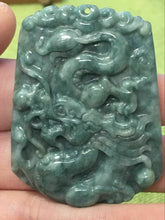 Load image into Gallery viewer, 10% OFF- Certified Natural Jadeite Emerald A*Jade HandCarved Dragon Pendant C4757