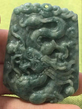 Load image into Gallery viewer, 10% OFF- Certified Natural Jadeite Emerald A*Jade HandCarved Dragon Pendant C4757