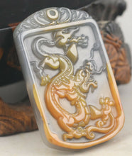 Load image into Gallery viewer, 10% OFF- Certified Natural Huanglong Jade HandCarved Dragon Pendant NO.G019