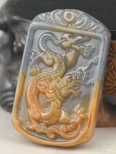 Load image into Gallery viewer, 10% OFF- Certified Natural Huanglong Jade HandCarved Dragon Pendant NO.G019