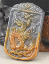 Load image into Gallery viewer, 10% OFF- Certified Natural Huanglong Jade HandCarved Dragon Pendant NO.G019