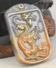 Load image into Gallery viewer, 10% OFF- Certified Natural Huanglong Jade HandCarved Dragon Pendant NO.G019