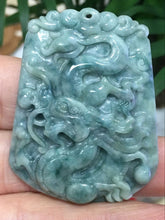 Load image into Gallery viewer, 10% OFF- Certified Natural Oily Green Jadeite Emerald A*Jade HandCarved Dragon Pendant C2036
