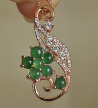 Load image into Gallery viewer, 10% OFF- Certified Natural Jadeite Emerald A*Jade HandCarved Pendant~ 925 Silver