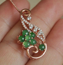 Load image into Gallery viewer, 10% OFF- Certified Natural Jadeite Emerald A*Jade HandCarved Pendant~ 925 Silver