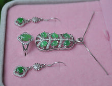 Load image into Gallery viewer, 10% OFF- Certified Natural Jadeite Emerald A*Jade HandCarved Pendant~ 1 Set of Three Pieces 925 Silver（Free size）