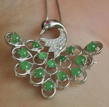 Load image into Gallery viewer, 10% OFF- Certified Natural Jadeite Emerald A*Jade HandCarved Pendant~ 925 Silver Brooch (double use)