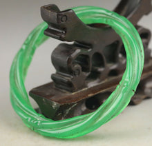 Load image into Gallery viewer, 10% OFF- 63/64/65mm Certified China Natural Green Jadeite Emerald A*Jade HandCaved Lucky Bangle NO.G366