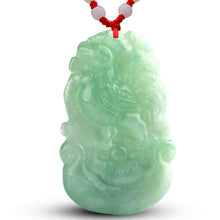 Load image into Gallery viewer, 10% OFF- Certified Natural Jadeite Emerald A*Jade HandCarved 12 Chinese Zodiac Pendant with free necklace rope in gift box