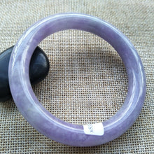 Load image into Gallery viewer, 10% OFF- 57/58/59mm Certified Natural Lavender Jadeite Emerald A*Jade HandCarved Bangle H515