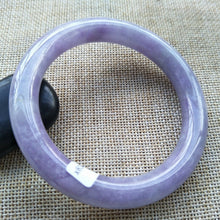 Load image into Gallery viewer, 10% OFF- 57/58/59mm Certified Natural Lavender Jadeite Emerald A*Jade HandCarved Bangle H515