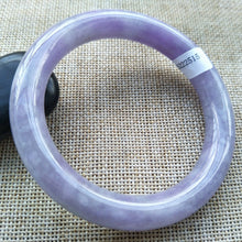 Load image into Gallery viewer, 10% OFF- 57/58/59mm Certified Natural Lavender Jadeite Emerald A*Jade HandCarved Bangle H515