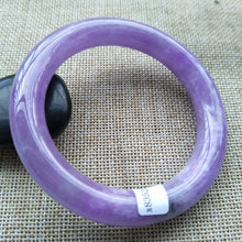Load image into Gallery viewer, 10% OFF- 55/56/57mm Certified Natural Lavender Jadeite Emerald A*Jade HandCarved Bangle H519