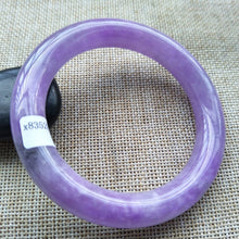 Load image into Gallery viewer, 10% OFF- 55/56/57mm Certified Natural Lavender Jadeite Emerald A*Jade HandCarved Bangle H519