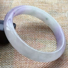 Load image into Gallery viewer, 10% OFF- 55/56/57mm Certified Natural Lavender Jadeite Emerald A*Jade HandCarved Bangle A41