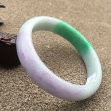 Load image into Gallery viewer, 10% OFF- 57/58/59mm Certified Natural 3 Color Jadeite Emerald A*Jade HandCarved Bangle x2431