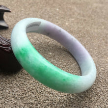 Load image into Gallery viewer, 10% OFF- 57/58/59mm Certified Natural 3 Color Jadeite Emerald A*Jade HandCarved Bangle x2431