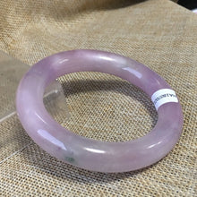 Load image into Gallery viewer, 10% OFF- 55/56/57mm Certified Natural Lavender Jadeite Emerald A*Jade HandCarved Bangle HA2120