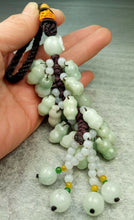 Load image into Gallery viewer, 10% OFF- Certified Natural Jadeite Emerald A*Jade HandCarved Car Keys &amp; Locks Pendant Car Hanging 车挂