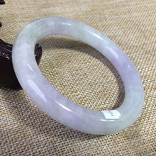 Load image into Gallery viewer, 10% OFF- 57/58/59mm Certified Natural Lavender Jadeite Emerald A*Jade HandCarved Bangle HA0866