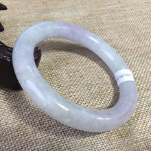 Load image into Gallery viewer, 10% OFF- 57/58/59mm Certified Natural Lavender Jadeite Emerald A*Jade HandCarved Bangle HA0866