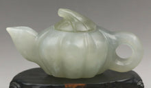 Load image into Gallery viewer, 3.7''L- Certified Chinese Natural Jadeite Emerald A*Jade HandCarved Teapot Statue