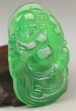 Load image into Gallery viewer, 10% OFF- Certified Natural Jadeite Emerald A*Jade HandCarved Buddha Pendant A1940