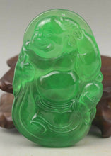 Load image into Gallery viewer, 10% OFF- Certified Natural Jadeite Emerald A*Jade HandCarved Buddha Pendant A1940