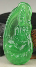 Load image into Gallery viewer, 10% OFF- Certified Natural Jadeite Emerald A*Jade HandCarved Guanyin Pendant A1940