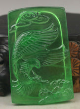 Load image into Gallery viewer, 10% OFF- Certified Natural Jadeite Emerald A*Jade HandCarved Eagle Pendant A1940