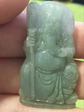 Load image into Gallery viewer, 10% OFF- Certified Natural Jadeite Emerald A*Jade HandCarved Guan Yu Pendant X2389