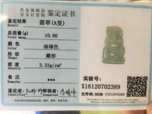 Load image into Gallery viewer, 10% OFF- Certified Natural Jadeite Emerald A*Jade HandCarved Guan Yu Pendant X2389
