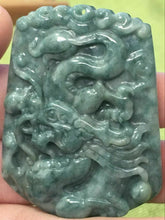 Load image into Gallery viewer, 10% OFF- Certified Natural Jadeite Emerald A*Jade HandCarved Dragon Pendant C4757
