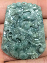 Load image into Gallery viewer, 10% OFF- Certified Natural Oily Green Jadeite Emerald A*Jade HandCarved Dragon Pendant C2036