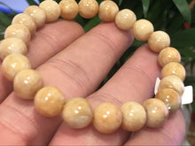Load image into Gallery viewer, 190 mm/7.5 in- Certified Natural Yellow Red Jadeite Emerald A*Jade Beads Stretchy Bracelet X1003