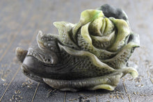 Load image into Gallery viewer, 4.5'' L-Chinese Genuine Natural Multi-Color Jade Handcarved Lucky Cabbage statue 0189