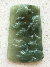 Load image into Gallery viewer, 10% OFF- Certified Natural Oily Green Jadeite Emerald A*Jade Handcarved Landscape Pendant X0230