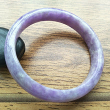 Load image into Gallery viewer, 10% OFF- 55/56/57mm Certified Natural Purple Jadeite Emerald A*Jade Handcarved Bangle A127