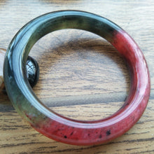 Load image into Gallery viewer, 10% OFF- 58/59/60mm Certified Natural Red Jadeite Emerald A*Jade Handcarved Bangle A206
