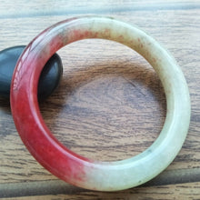 Load image into Gallery viewer, 10% OFF- 57/58/59mm Certified Natural Red Jadeite Emerald A*Jade Handcarved Bangle A001