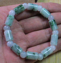 Load image into Gallery viewer, 56-62 mm Certified Natural Jadeite Emerald A*Jade Beads Stretchy Hand catenary 串珠手链 1287-4s Bracelet