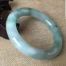 Load image into Gallery viewer, 10% OFF- 57/58/59mm Certified Natural 3 Color Jadeite Emerald A*Jade HandCarved Ruyi Flower Bangle C048