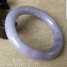 Load image into Gallery viewer, 10% OFF- 55/56/57mm Certified Natural Lavender Jadeite Emerald A*Jade HandCarved Bangle C047