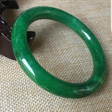 Load image into Gallery viewer, 10% OFF- 58/59/60mm Certified Natural Jadeite Emerald A*Jade Handcarved Bangle C051